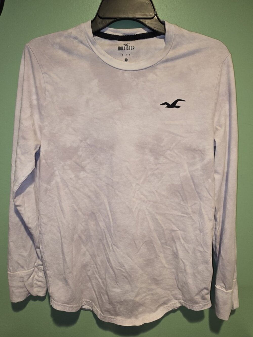 Hollister Men's Crew Neck Long Sleeve Tie Dye California T-Shirt White Size S